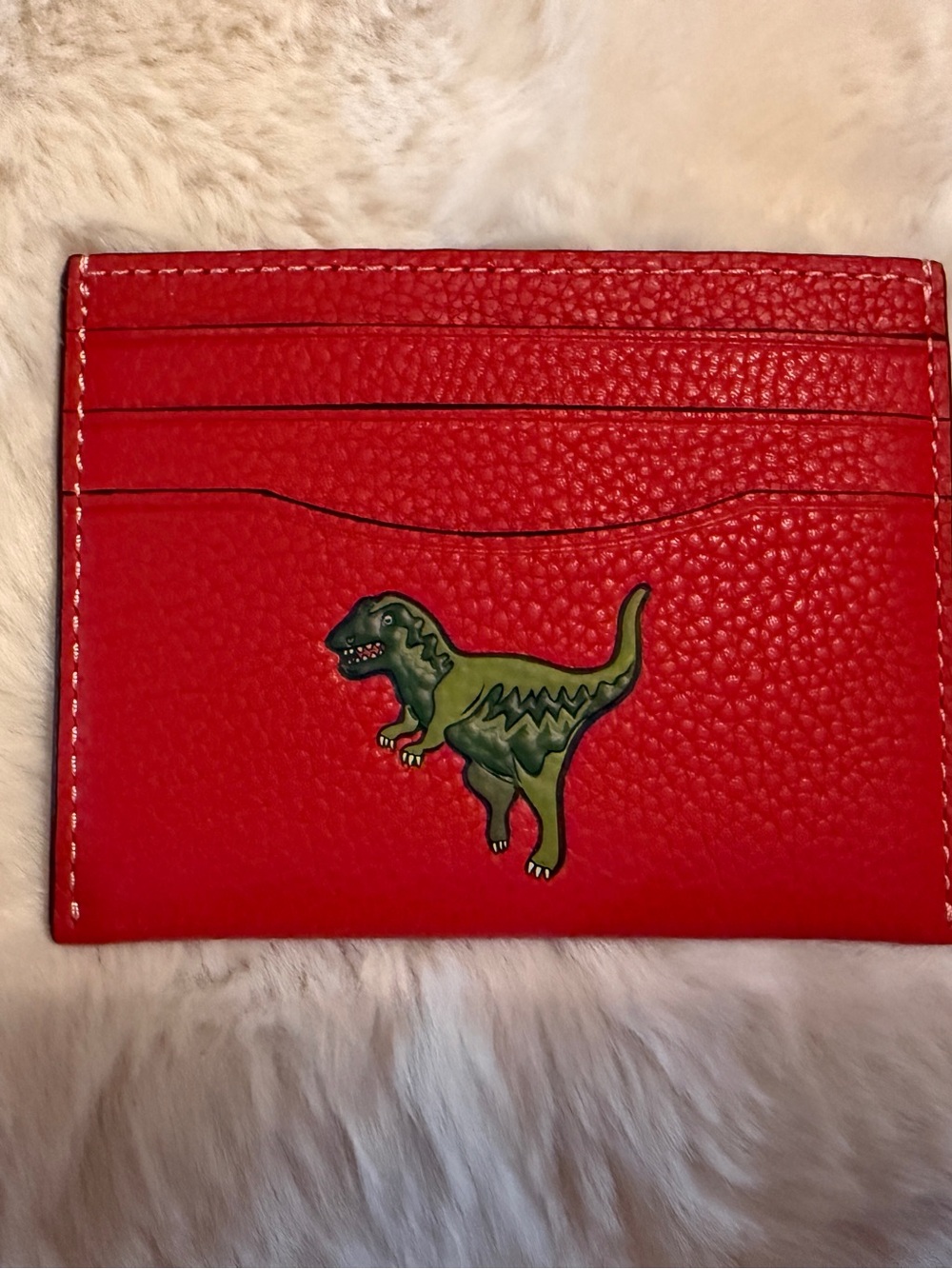 Red Leather Rexy Card Holder